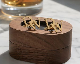 Gemelos personalizados para padrinos de boda, regalos para padrinos de boda, gemelos con iniciales personalizados para hombres, regalo de Navidad, propuesta de matrimonio, gemelos para novios.