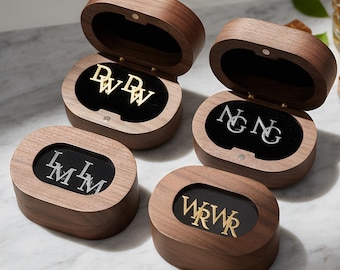 Gemelos personalizados para padrinos de boda, regalos para el padrino, gemelos con iniciales personalizadas para hombre, regalo de Navidad, propuesta de matrimonio, detalle de boda