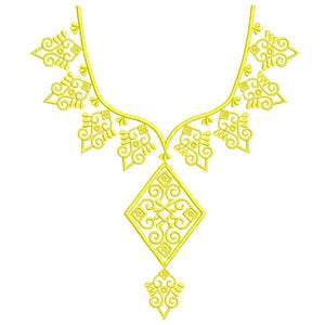 Embroidery for dress neckline, 2 sizes, Digital File, Instant Download