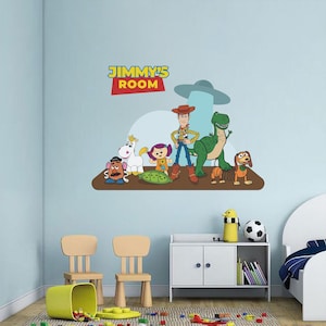 Naklejka ścienna „Toy Story” z motywem kreskówek Disneya, dekoracja ścienna do pokoju dziecięcego