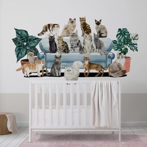 Removable Cats Wall Decal Pet Wall art For Bedroom Wall Sticker For Kid Room Decor