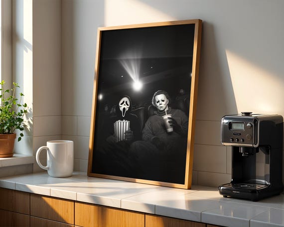 Halloween Movie Icons Poster: Spooky Home Decor Print (Digital Download)