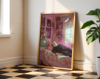 Halloween Icon Pink Retro Wall Art - Horror Print (Digital Download)