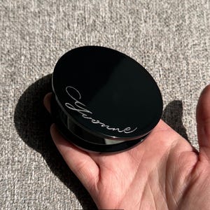Hand-Engraved Birthday Gift for Her | Personalised Compact Mirror  | Custom Name Engraved Pocket Mirror | Luxury Keepsake | Calligraphy Gift