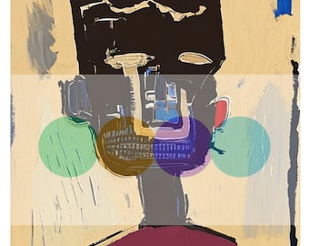 Autorretrato de Basquiat, pintura al óleo, impresión de arte moderno (PDF, PNG)