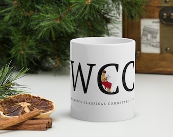 Caneca branca brilhante WCC-UK