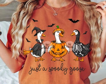 Spooky Goose Halloween Ghost PNG: Witchy Fall Pumpkin Design (Digital Download)