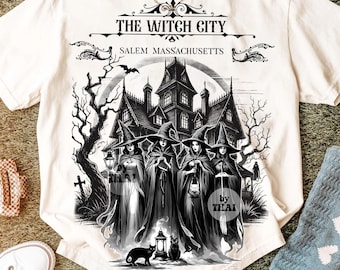 Salem Witches PNG: Witch City Halloween Design (Digital Download