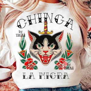 Chinga La Migra Old School Black Cat Png, ICE Out Of LA protestation Png, résistance anti-Trump PNG, protestation politique téléchargement numérique