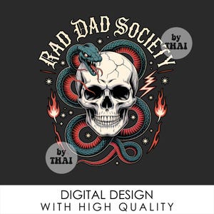 Rad Dad Society Old School Tattoo PNG, Cool Dad Club Png, sublimation téléchargement numérique fête des pères