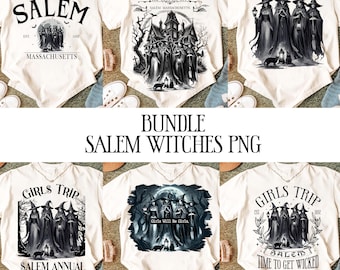 Bundle Salem Witches PNG: Girls Trip Witch City Halloween Design (Digital Download)