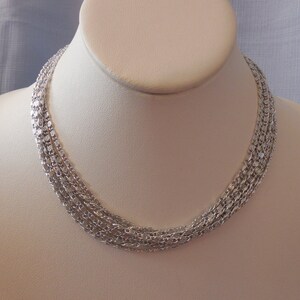 Wonderful Multi Chain Vintage Necklace by Sarah Coventry  Silvery Cascade 16&quot; Silver Tone Chains