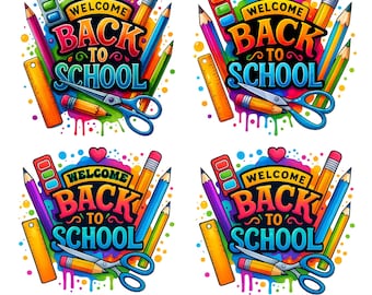 Welcome Back To School Png, Back To School Png Bundle, School Png, Trendy Shirt Png, Teacher Gift, Sublimation Design, Digital Download