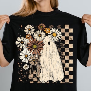 Halloween Fall Ghost Png, Boho Floral Fall Png, Halloween Png, Girly Pumpkin Png, Spooky Season Png, Boo Ghost Shirt Png, Sublimation Design