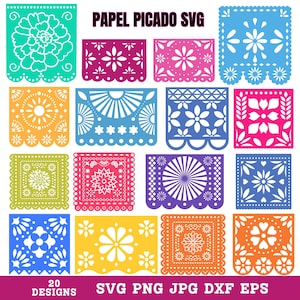 Papel Picado Svg Bundle, Papel Picado Png, Papel Picado Clipart, Mexican Fiesta, Papel Picado Banner, Svg Files For Cricut, Instant Download