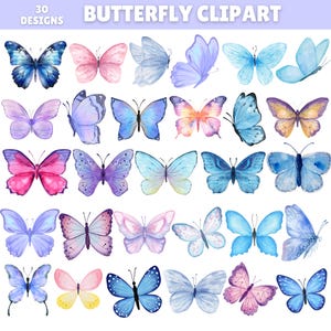 Butterfly Clipart Bundle, Watercolor Butterfly Png, Cute Butterfly Png, Butterfly Illustrations, Butterfly Sublimation, Instant Download