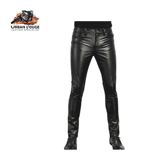 Handmade Sheep leather Men Pant,Genuine Black Leather Pant,Men Leather Jeans,Slimfit Leather Pants,Gift For Him