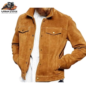 Braune Cowboy-Stil Westernjacke für Herren Cowboy Wildlederjacke Vintage Braune Wildlederjacke