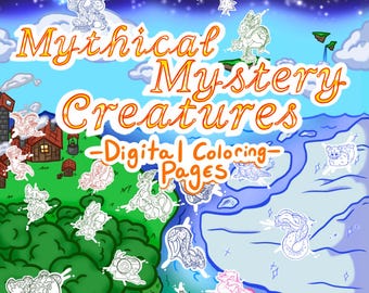 Mythical Creatures Coloring Pages: Fantasy Art for Kids (Digital Download)