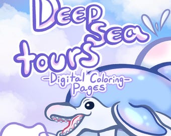 Deep Sea Animals Coloring Pages: Fun Facts, Marine Life (Digital Download)