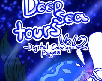 Deep Sea Coloring Pages: Marine Life, Fun Facts (Digital Download)