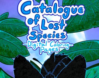 Extinct Animals Coloring Book: Fun Facts for Kids & Adults (Digital Download)