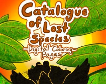 Extinct Animals Coloring Pages: Bold Designs for All Ages (Digital Download)