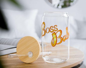 Boss Babe Sipper Glass 16oz Glass Cup