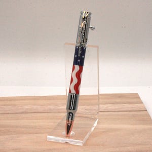 Caneta esferográfica com ação de ferrolho e bandeira americana, calibre 30 - Travada. Carregada. Patriótica. Canetas com estampa de design estilo americano, presentes para homens e mulheres