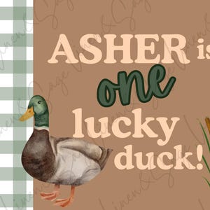 Hand painted Birthday Banner. Custom Birthday Banner. Brown Paper Birthday Banner. First Birthday- ONE LUCKY DUCK!