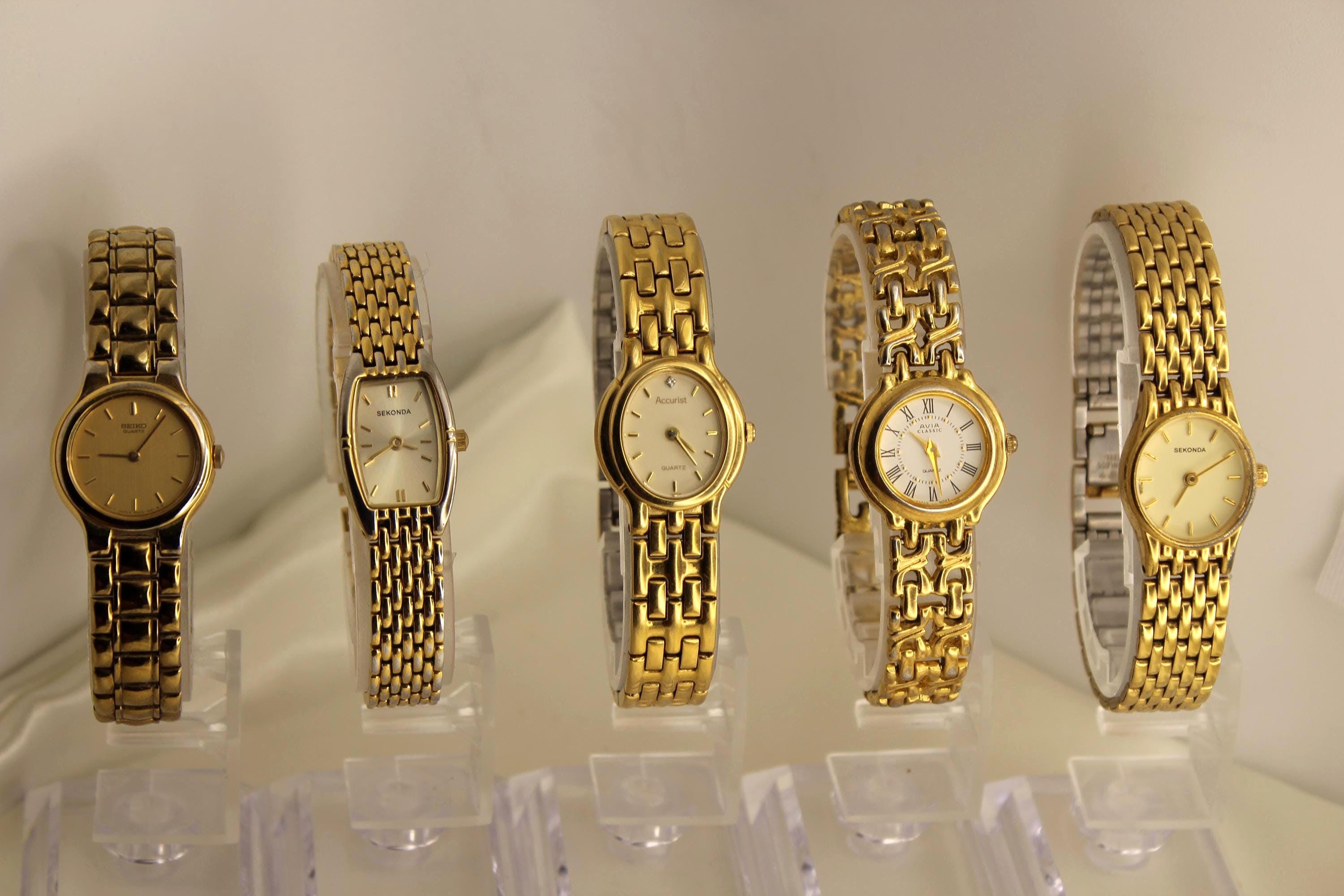 Vintage Gold Ladies Bracelet Watches – Sekonda, Accurist, Pulsar – Elegant Quartz Collection