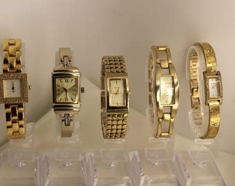5 Vintage Gold Ladies Watches – DKNY, Accurist, Limit – Elegant Quartz Bracelet Styles