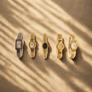 Vintage Ladies Gold & Silver Quartz Watches – Retro Roman and Number Dials – Sekonda, Pulsar, Lorus