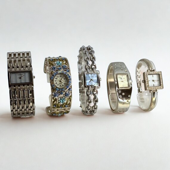 Vintage Silver Ladies Watch: 90s Y2K Bracelet Timepiece - Etsy