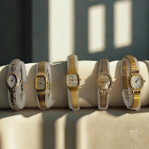 Vintage Women’s Gold & Silver Watch Collection | 90s Elegant Dress Watches | Small Wrist Watch Bundle | Classic Quartz Watches Gift for Her