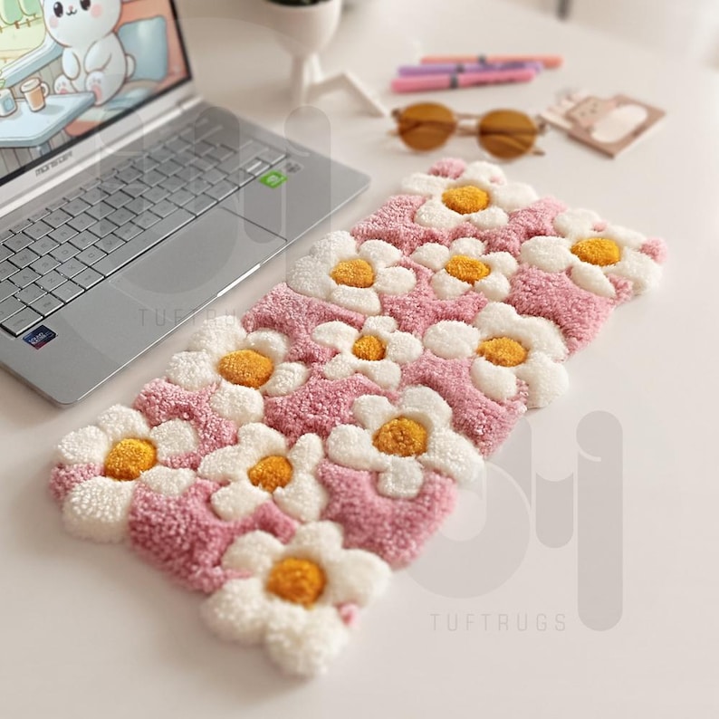 Computer Terminal Rug Custom Tufting Keyboard Rug – 3D Workspace Decor, Puffy Wrist Pad ...