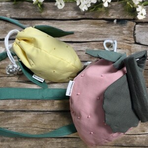 Erdbeertasche  Kindertasche Mädchentasche Beuteltasche Kinder Handgemachte Tasche Obstbeutel Geschenke für Mädchen Sommer Tasche