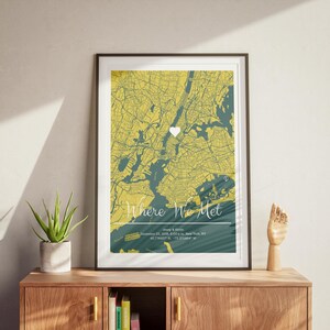 Mapa de dónde empezó todo, mapa de dónde nos conocimos, mapa de nuestra primera cita, regalo de aniversario, nuestra historia, regalo de cumpleaños, recuerdo de nuestra primera cita, póster de regalo