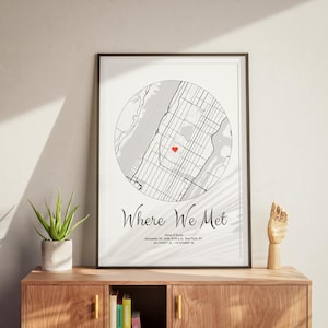 Where It All Began Map, Where We Met Map, Our First Date Map, Anniversary Gift, Our Story, Birthday Gift, Our First Date Memory, Gift Poster