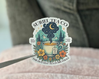 ACOTAR Suriel Tea Co. Sticker- Fantasy Bookish Sticker, SJM Romantasy Book Stickers, Cute Bookish Kindle Sticker, ACOTAR Sticker