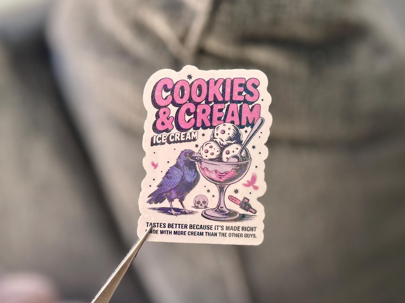 Pegatina de helado de carnicero y mirlo: pegatina de libros, pegatinas de libros de suspense, pegatina linda de libros para Kindle. imagen 2