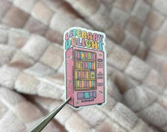 Pegatina de máquina expendedora de libros: pegatinas divertidas y adorables de libros, pegatinas de libros, pegatinas lindas de libros para Kindle