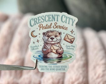 Crescent City Messenger Otter STICKER- Fantasy Bookish Sticker, SJM Romantasy Book Stickers, Cute Bookish Kindle Sticker, ACOTAR Sticker