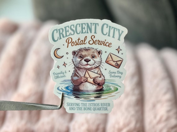 Crescent City Messenger Otter STICKER- Fantasy Bookish Sticker, SJM Romantasy Book Stickers, Cute Bookish Kindle Sticker, ACOTAR Sticker