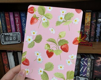 Strawberries KINDLE INSERT - Girly Summer Kindle Case Insert, Fruit themed Bookish Art for Ereaders, Kindles, Kobo, Ipad