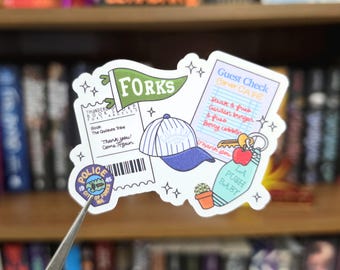 Twilight Bookish Sticker- Edward Bookish Sticker, Romantasy Book Stickers, Vampire Kindle Sticker, hoa hoa hoa sticker, forks sticker