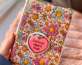 Groovy Frogs KINDLE INSERT - Floral Kindle Insert, Frog Lover Kindle Case Insert, Bright Retro Bookish Art for Ereaders, Kindles, Kobo, Ipad