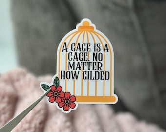 Gilded Cage Sticker- Plated Prisoner Sticker, Slade Ravinger Bookish Sticker, Romantasy Book Stickers, Cute Bookish Kindle Sticker