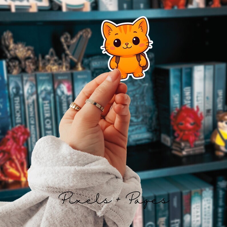 Broccoli the Quest Squad Cat Sticker - Fourth Wing sticker, Onyx Storm Bookish Sticker, Romantasy Book Merch image 2