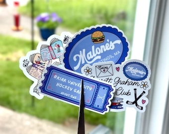 Off Campus Sticker Pack- Bookish Stickers, Hockey Romance Book Stickers, Cute Bookish Kindle Sticker, Briar U Sitckers